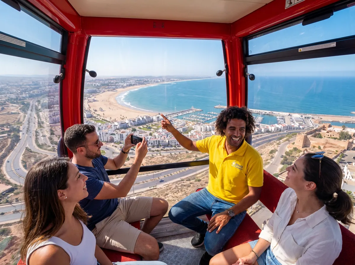 Agadir marina and waterfront promenade on city tour